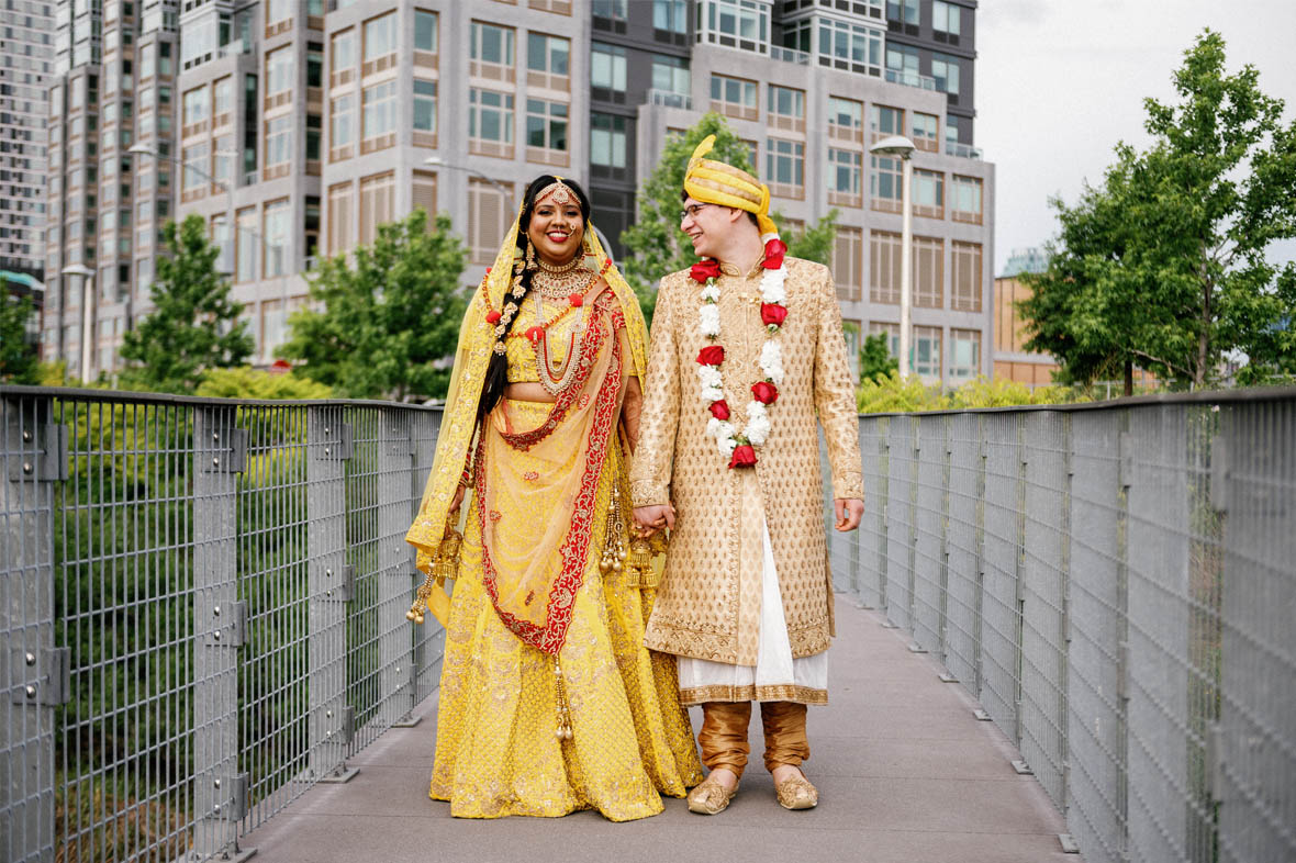 Indian bride and groom portrait