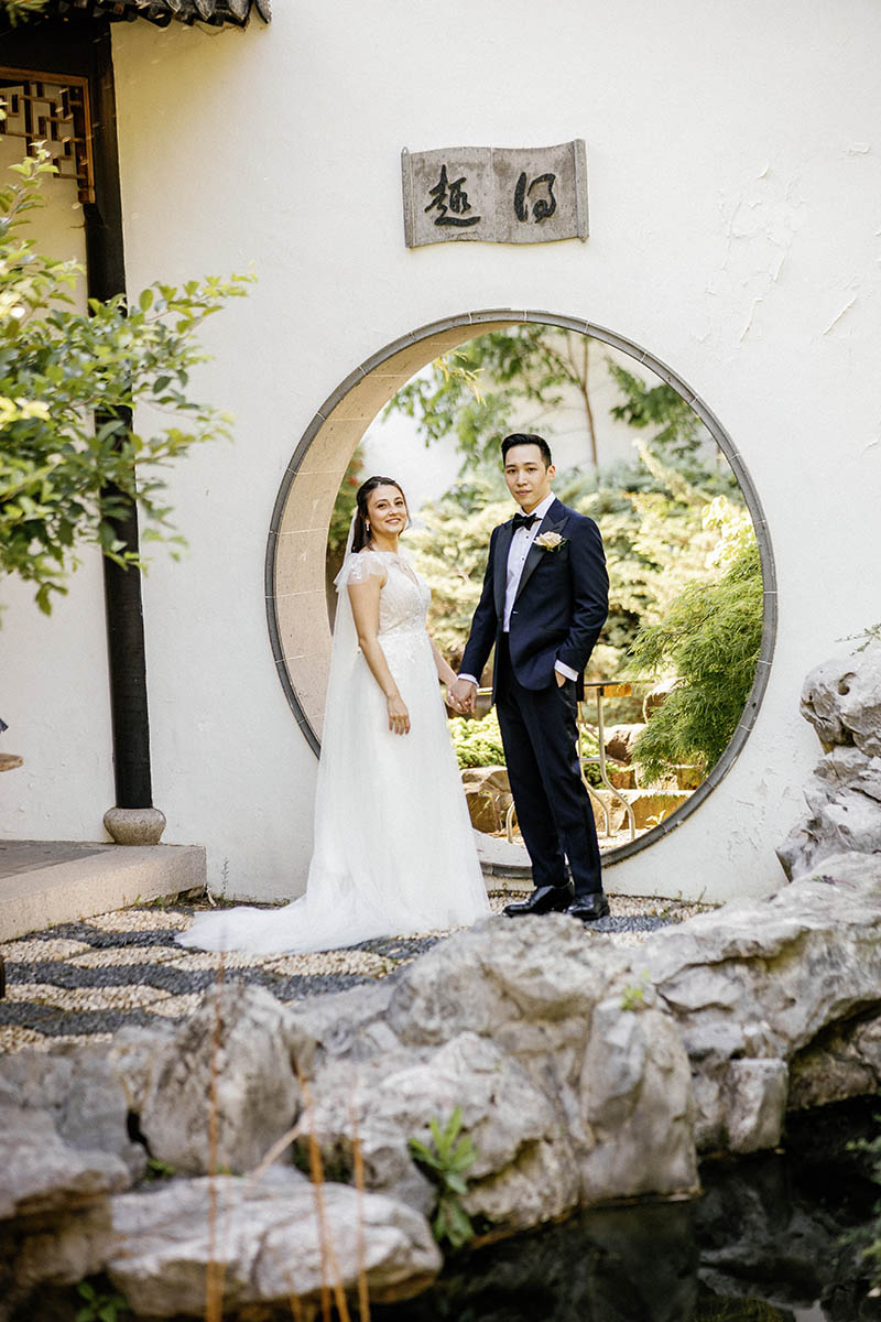 Chinese Garden wedding portrait