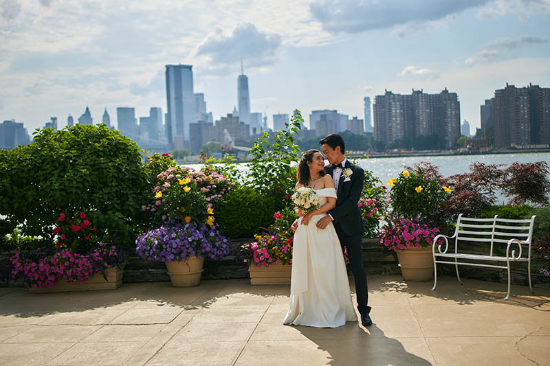 NYC skyline wedding portrait
