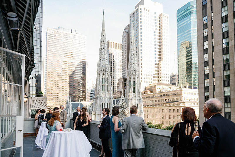 Rooftop wedding cocktail hour