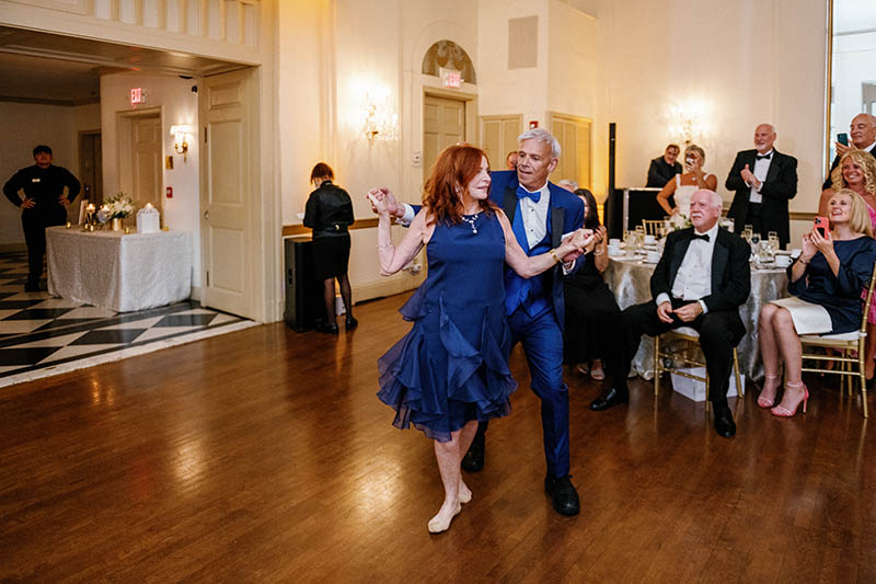 Older couple first wedding dance