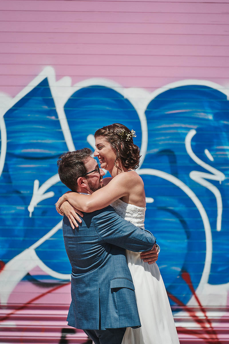 Graffiti wedding photography