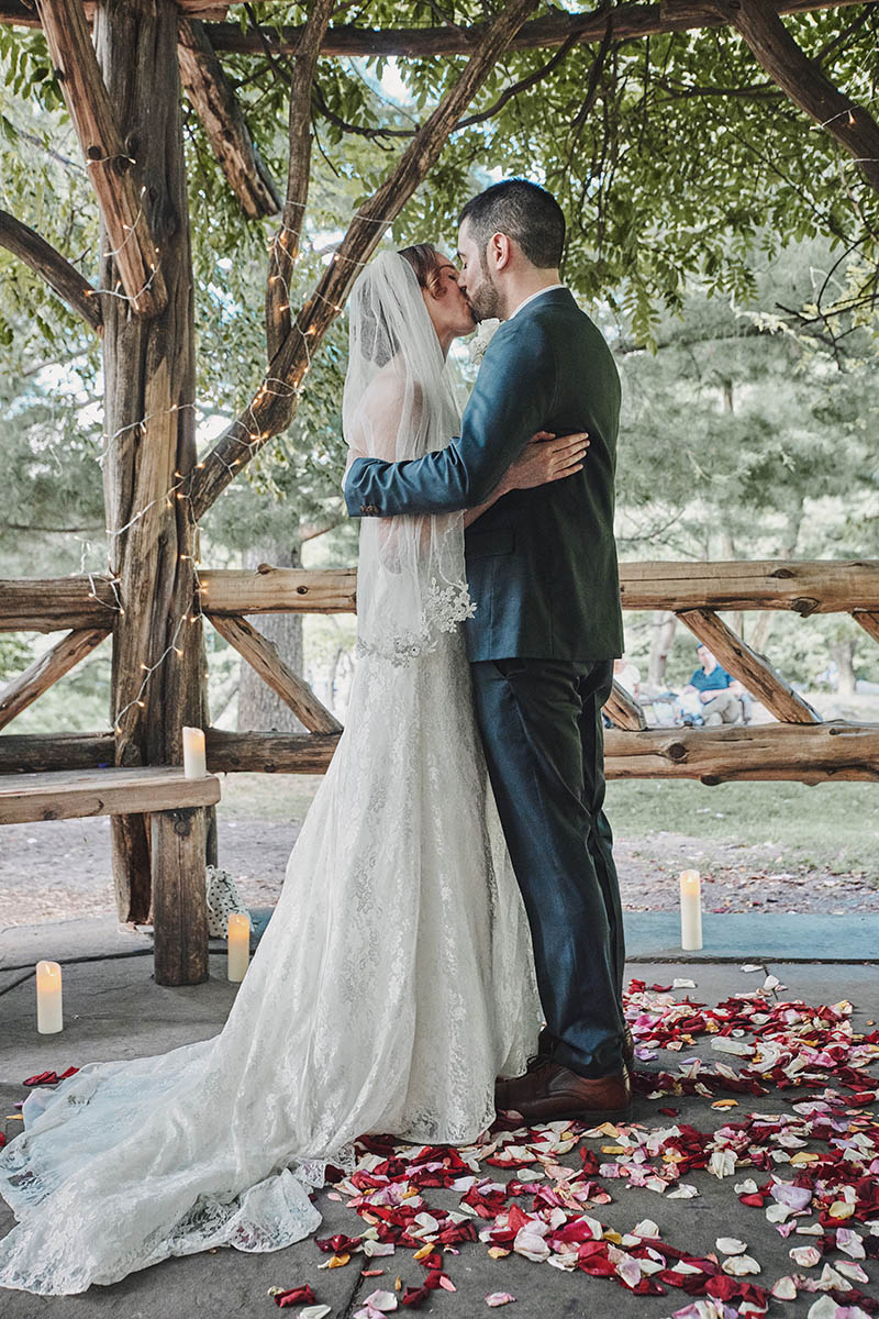 First wedding ceremony kiss
