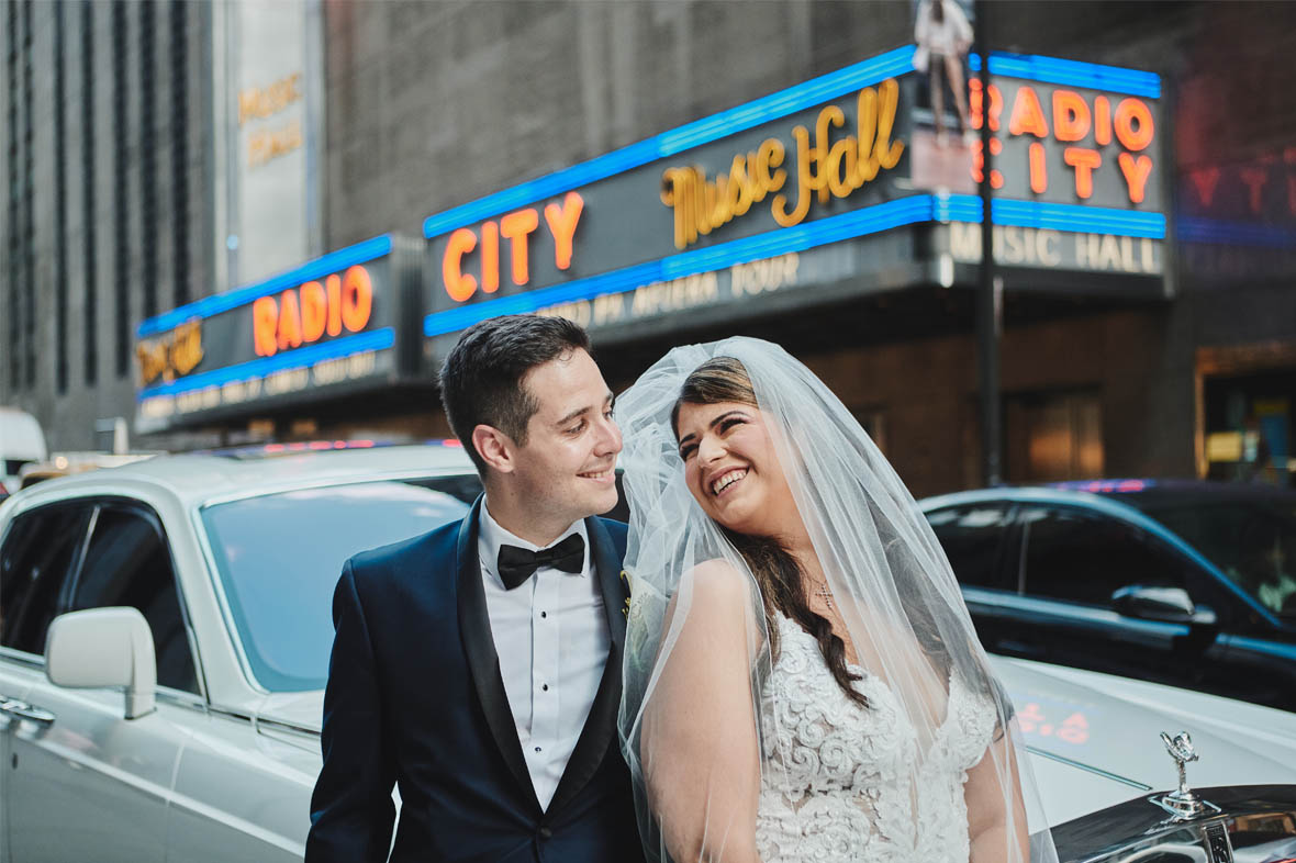 Radio City Music Hall wedding portrait