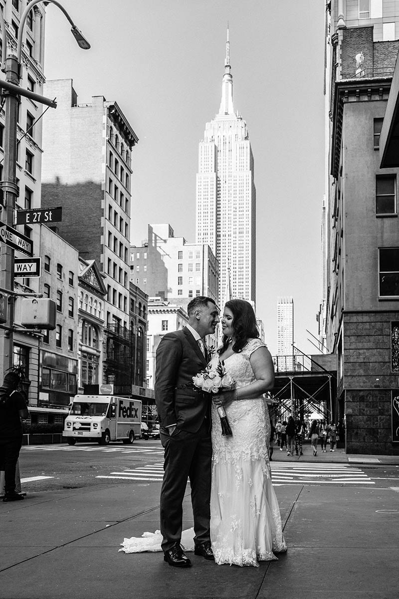 Empire State Building wedding portrait