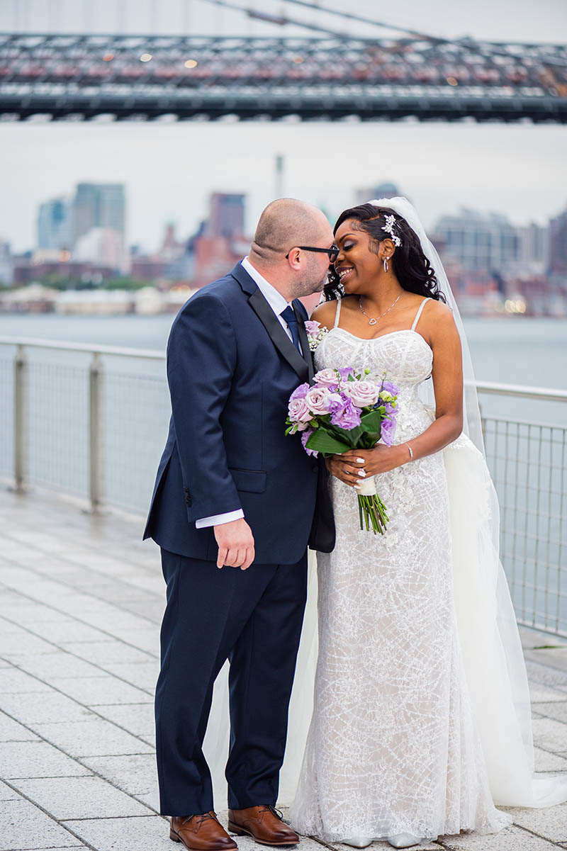 Interracial wedding portrait