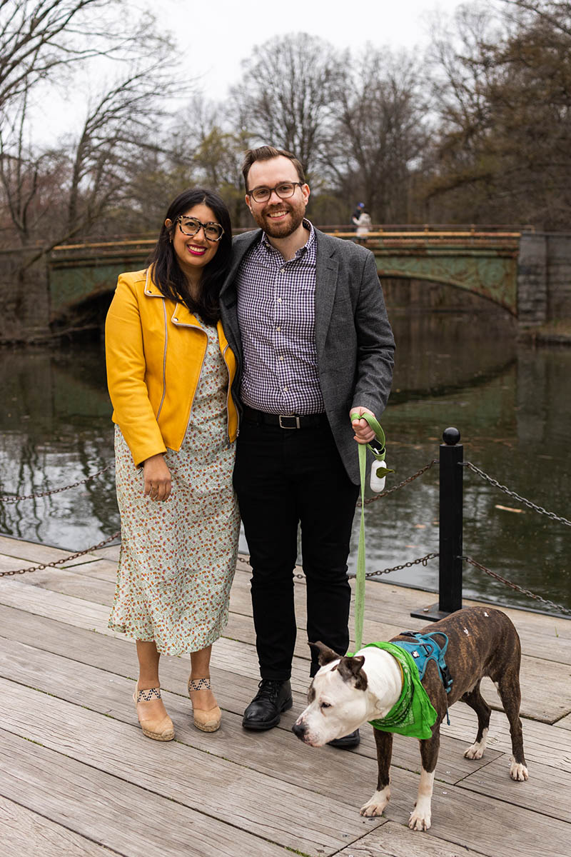 Engagement photography with dog
