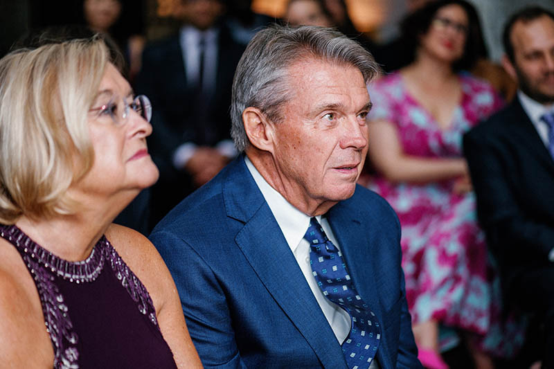 Parents of the groom at wedding ceremony