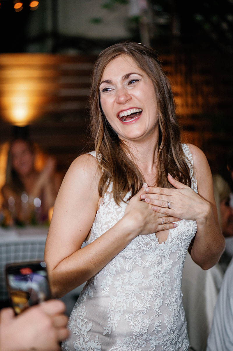 Bride laughing