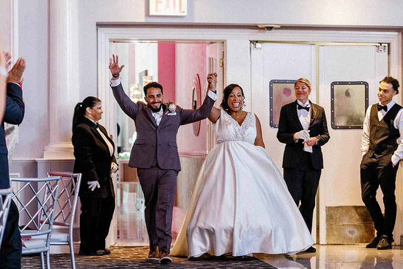 Bride and groom wedding reception introduction